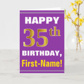 Carte Gras, pourpre, Faux Gold 35e anniversaire avec car (Fleur jaune)