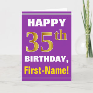 Carte Gras, pourpre, Faux Gold 35e anniversaire avec car