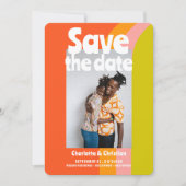 Carte Gras Retro Citrus Enregistrer le Mariage Date (Devant)