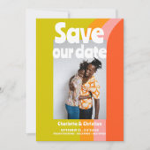 Carte Gras Retro Citrus Enregistrer notre Mariage Date (Devant)