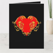 Carte Gras Romantique Saint Valentin Rouge Goth Coeur (Devant)