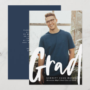 Carte Gras tendance grad moderne graduation de photo ver