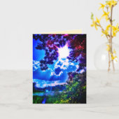 CARTE GRASS LAKE SUN VERT GREETING CARD (Fleur jaune)
