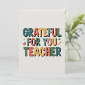 Carte Grateful for You Teacher Appreciation (Debout devant)