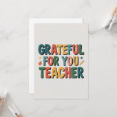 Carte Grateful for You Teacher Appreciation (Devant/Arrière en situation)