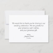 Carte Grateful Heart photo mariage merci (Dos)