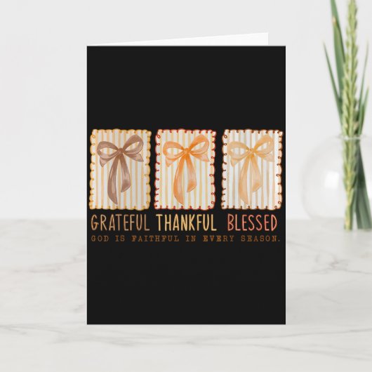 Carte Grateful Thankful Blessed Religious Christian (Devant)
