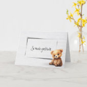 Carte Gratitude de l'ours en peluche (Fleur jaune)