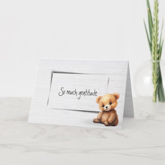 Carte Gratitude de l'ours en peluche (Devant)