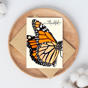 Carte Gratitude débordante : Merci papillon monarque
