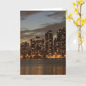 Carte Gratte-ciel de Manhattan la nuit (Fleur jaune)