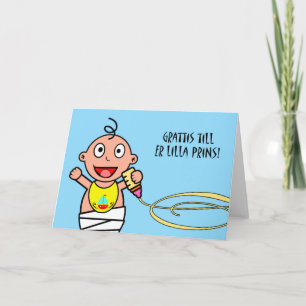 Carte Grattis labourent heu Lilla Prins, félicitations,