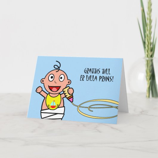 Carte Grattis labourent heu Lilla Prins, félicitations, (Devant)