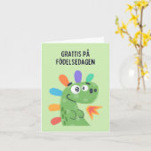 Carte Grattis på födelsedagen, anniversaire suédois (Fleur jaune)