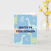 Carte Grattis på födelsedagen, anniversaire suédois (Fleur jaune)