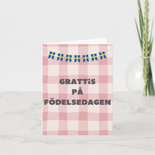 Carte Grattis på födelsedagen, heureux anniversaire suéd