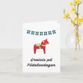 Carte Grattis på födelsedagen Suède Anniversaire (Fleur jaune)