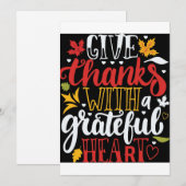 Carte Gratuit Et Remerciante De Thanksgiving (Devant / Derrière)