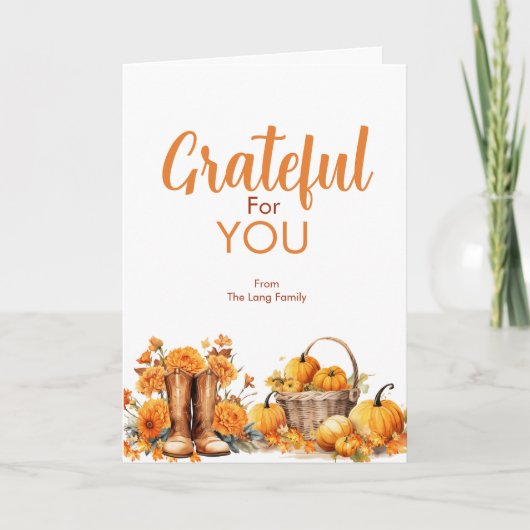 Carte Gratuit pour vous Orange Fleurs & Salutation Citro (Devant)