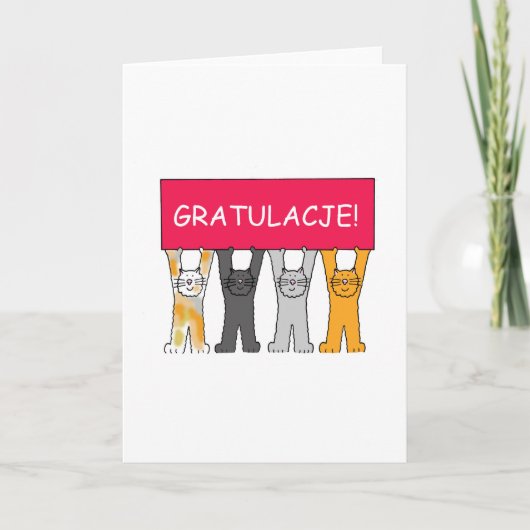Carte Gratulacje ! Félicitations dans le polonais (Devant)