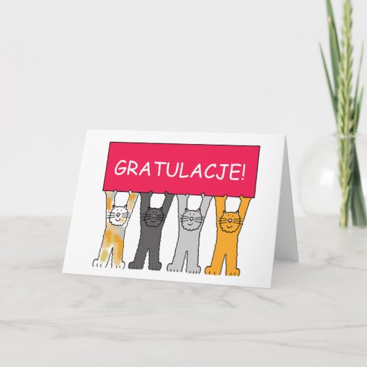Carte Gratulacje ! Félicitations dans le polonais (Devant)