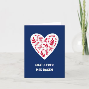 Carte Gratulerer med dagen, anniversaire norvégien