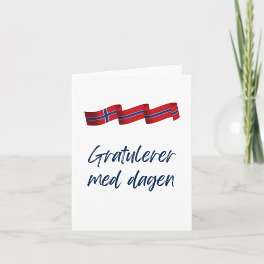 Carte Gratulerer med dagen, Joyeux anniversaire norvégie (Devant)