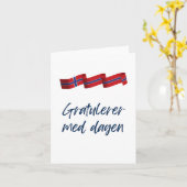 Carte Gratulerer med dagen, Joyeux anniversaire norvégie (Fleur jaune)