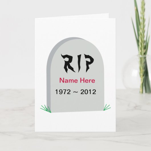 Carte Grave RIP au-dessus de la Hill Birthday Card (Devant)