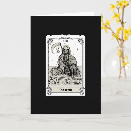 Carte gravure tarot de la mort XIII (Fleur jaune)