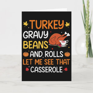 Carte Gravy Haricots Et Roulés Mignons Dinde Thanksgivin