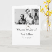 Carte Gray bow cheers to 60 years anniversary wedding  (Fleur jaune)