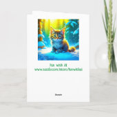 Carte Gray Christmas Kitten Blessures de vacances (Dos)