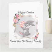 Carte Gray Easter Bunny Personalized Folded Card (Devant)