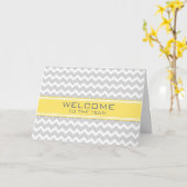 Carte Gray jaune Chevron Employé Bienvenue à l'équipe (Fleur jaune)