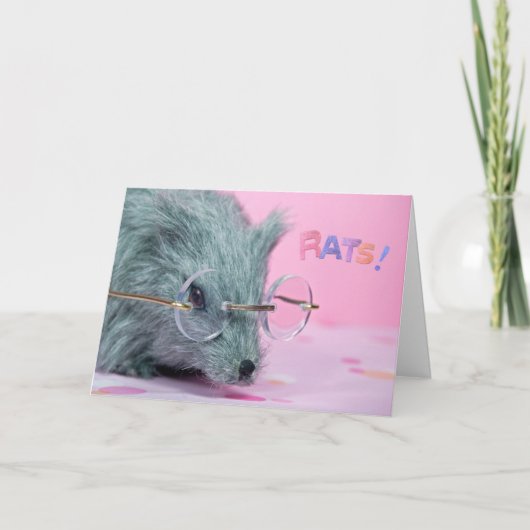 Carte Gray Rat for Get Well Soon (Devant)