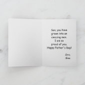 Carte Gray Rustic Happy Fête des pères Son (Intérieur)