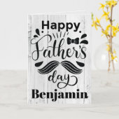 Carte Gray Rustic Happy Fête des pères Son (Fleur jaune)