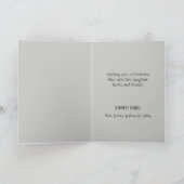 Carte Gray Watercolor Mountain River Snowman Noël (Intérieur)