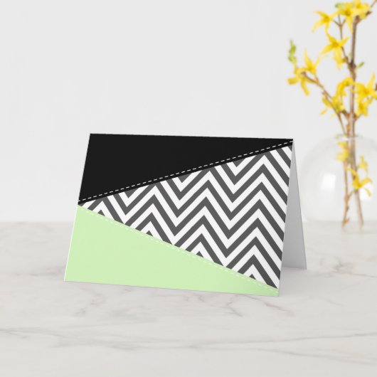 Carte Gray Zigzag, Gray Chevron, Zigzag Pattern, Mint (Fleur jaune)
