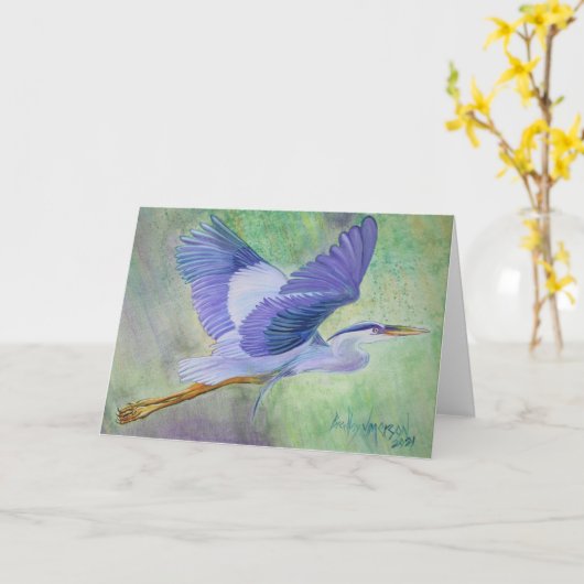 Carte Great Blue Heron (Fleur jaune)