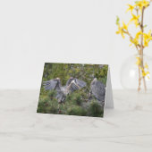 Carte Great Blue Herons & Baby (Fleur jaune)