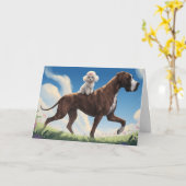 Carte Great Dane and Poodle (Fleur jaune)