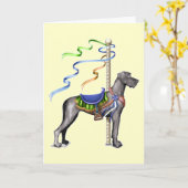 Carte Great Dane Black Carousel UC - Customisé (Fleur jaune)