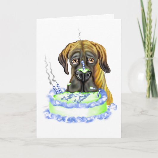 Carte Great Dane Brindle UC Anniversaire Cake (Devant)