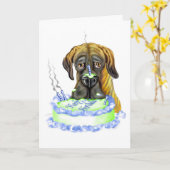 Carte Great Dane Brindle UC Anniversaire Cake (Fleur jaune)