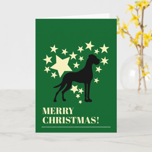 Carte Great Dane Christmas (Fleur jaune)
