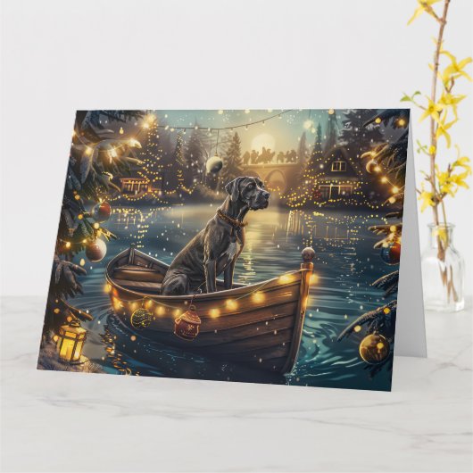 Carte Great Dane Christmas Festive Voyage (Fleur jaune)