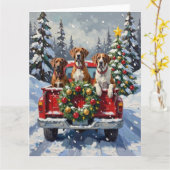Carte Great Dane Christmas Red Truck Holiday (Fleur jaune)