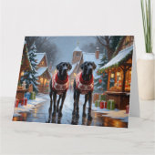 Carte Great Dane Dogs Noël Fête de neige (Devant)